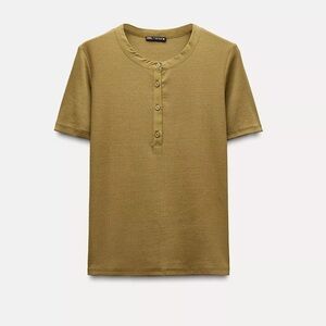 Two Zara shirts Tan and White Button-Up Shirts